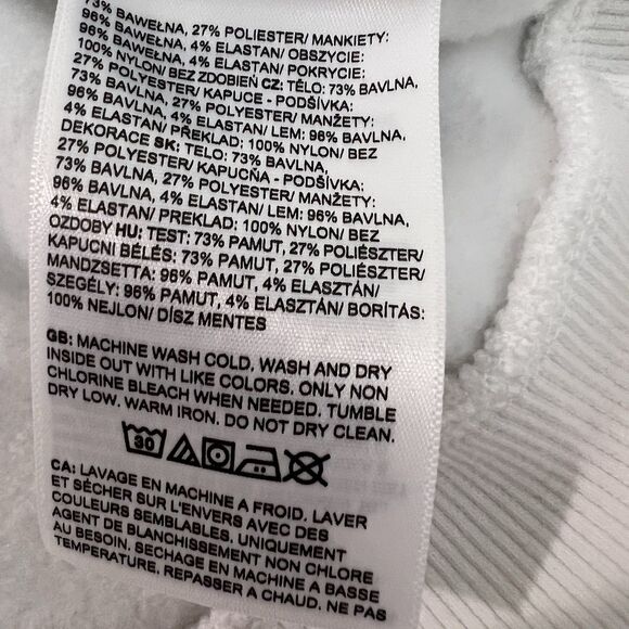 the North Face Hoodie Sweatshirt Women Sz. XS White Green Logo Cotton Pockets - Picture 7 of 14